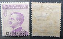 [Italian Postage Stamps Overprinted "CASTELROSSO", type D1]