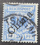[German Empire Postage Stamps Overprinted "China" in 45 Degree Angle, type A3]