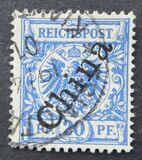 [German Empire Postage Stamps Overprinted "China" in 58 Degree Angle, Tipo B3]