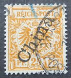 [German Empire Postage Stamps Overprinted "China" in 58 Degree Angle, Tipo B4]