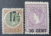 [Queen Wilhelmina - Stamps of 1905 & 1908 Surcharged, type G32]