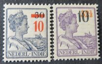 [Queen Wilhelmina Surcharged, type K21]