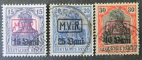 [German Empire Postage Stamps Surcharged & Overprinted "M.V.i.R.", type A]