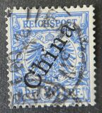 [German Empire Postage Stamps Overprinted "China" in 58 Degree Angle, Typ B3]