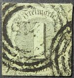 [Value Stamps - Black Print on Colored Paper, type B]
