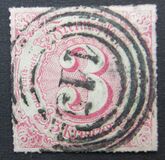 [Colored Print on White Paper - Rouletted in Colored Lines, type B17]