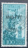 [Airmail - Airplane over Bell Tower - Italy Postage Stamps Overprinted "A.M.G.F.T.T.", Tipe F]
