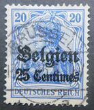 [German Empire Postage Stamps Surcharged "Fr. and C." or "Centimes" & Overprinted "Belgien", Tipi A3]