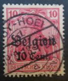 [German Empire Postage Stamps Surcharged "F and Cent" & Overprinted "Belgien", type B4]
