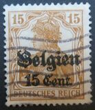 [German Empire Postage Stamps Surcharged "F and Cent" & Overprinted "Belgien", type B6]