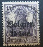 [German Empire Postage Stamps Surcharged "F and Cent" & Overprinted "Belgien", type B5]