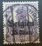 [German Empire Postage Stamps Surcharged "F and Cent" & Overprinted "Belgien", type B5]