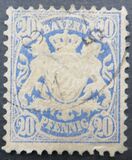 [Stemma della Baviera - Valore in Pfennig - Filigrana: linee ondulate larghe, Scrivi D33]