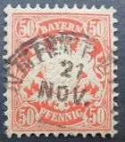 [Stemma della Baviera - Valore in Pfennig - Filigrana: linee ondulate larghe, Scrivi D35]
