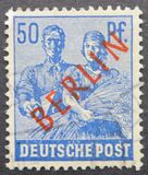 [BERLIN in Red Overprint on "Allied Occupation Zone" Stamps, type B9]