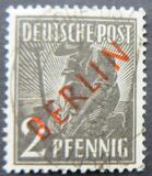 [BERLIN in Red Overprint on "Allied Occupation Zone" Stamps, type B]