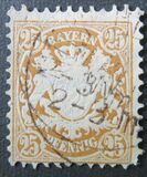 [Stemma della Baviera - Valore in Pfennig - Filigrana: linee ondulate larghe, Scrivi D34]