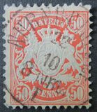 [Stemma della Baviera - Valore in Pfennig - Filigrana: linee ondulate larghe, Scrivi D35]