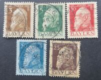 [The 90th Anniversary of the Birth of Prince Luitpold - Type I: Small 9 and no Foot on 1 in "1911". Type II: Large 9 and Foot on 1 in "1911", type F]