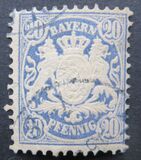 [Stemma della Baviera - Valore in Pfennig - Filigrana: linee ondulate larghe, Scrivi D33]