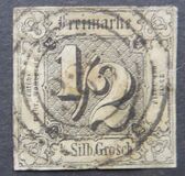 [Value Stamps - Black Print on Colored Paper, type A2]