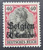 [German Empire Postage Stamps Surcharged "Fr. and C." or "Centimes" & Overprinted "Belgien", type A4]