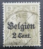 [German Empire Postage Stamps Surcharged "F and Cent" & Overprinted "Belgien", סוג B]