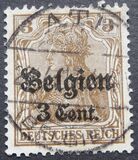 [German Empire Postage Stamps Surcharged "F and Cent" & Overprinted "Belgien", סוג B1]