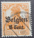 [German Empire Postage Stamps Surcharged "F and Cent" & Overprinted "Belgien", סוג B3]