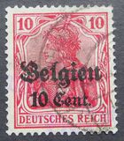 [German Empire Postage Stamps Surcharged "F and Cent" & Overprinted "Belgien", סוג B4]