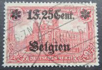 [German Empire Postage Stamps Surcharged "F and Cent" & Overprinted "Belgien", סוג B13]