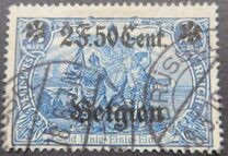 [German Empire Postage Stamps Surcharged "F and Cent" & Overprinted "Belgien", סוג B14]