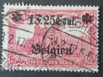 [German Empire Postage Stamps Surcharged "F and Cent" & Overprinted "Belgien", 類型 B13]