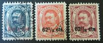 [Nos 81,83 and 84 Surcharged in Red or Black, Tipi K]
