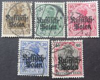 [German Empire Postage Stamps Overprinted "Russisch- Polen", type A]