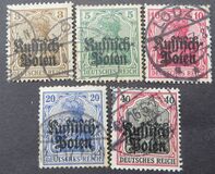 [German Empire Postage Stamps Overprinted "Russisch- Polen", Tipi A]