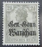 [German Empire Postage Stamps Overprinted "Gen.-Gouv. Warschau", タイプ B]
