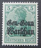 [German Empire Postage Stamps Overprinted "Gen.-Gouv. Warschau", タイプ B2]