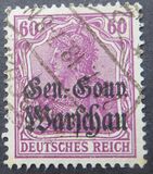 [German Empire Postage Stamps Overprinted "Gen.-Gouv. Warschau", タイプ B10]