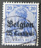 [German Empire Postage Stamps Surcharged "Fr. and C." or "Centimes" & Overprinted "Belgien", type A3]