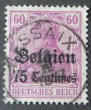 [German Empire Postage Stamps Surcharged "Fr. and C." or "Centimes" & Overprinted "Belgien", type A5]