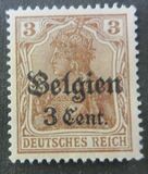 [German Empire Postage Stamps Surcharged "F and Cent" & Overprinted "Belgien", 類型 B1]
