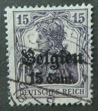 [German Empire Postage Stamps Surcharged "F and Cent" & Overprinted "Belgien", 類型 B5]