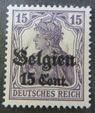 [German Empire Postage Stamps Surcharged "F and Cent" & Overprinted "Belgien", 類型 B5]