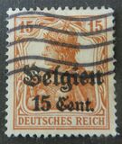 [German Empire Postage Stamps Surcharged "F and Cent" & Overprinted "Belgien", 類型 B6]