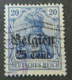 [German Empire Postage Stamps Surcharged "F and Cent" & Overprinted "Belgien", type B8]