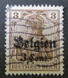 [German Empire Postage Stamps Surcharged "F and Cent" & Overprinted "Belgien", type B1]