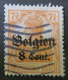 [German Empire Postage Stamps Surcharged "F and Cent" & Overprinted "Belgien", type B3]