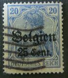 [German Empire Postage Stamps Surcharged "F and Cent" & Overprinted "Belgien", type B8]