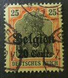 [German Empire Postage Stamps Surcharged "F and Cent" & Overprinted "Belgien", type B7]
